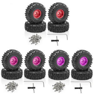 Remote Control Model Rubber Car Supplies Beadlock Wheel Mud Terrain Tires Set Wheel Tires Detachable Fine Car Parts