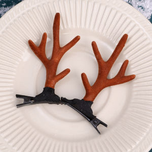 2Pcs Christmas Hairpin Childrens Antler Hair Clip Deer Ear Pair Clip Christmas Party Headbands Festival Women Hair Accessories Gift