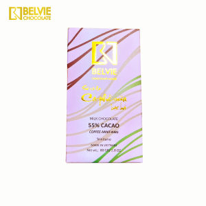 Socola caphe sữa bạc hà Belvie 55% cacao 80g