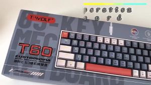 Bàn Phím Cơ Gaming T-Wolf T60 63 Key Blue Switch Gõ Êm Led RGB Type-C