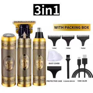 【NS】3 in1 Alat Cukur Rambut Elektrik Mesin Potong Rambut Hair Clipper Alat Potong Rambut Cliper Rambut Cordless Professional Pemotong Rambut Hair Trimmer Rechargeable Cukur Jenggot Mesin Potong Rambut Hair Clipper Pemangkas bulu hidung