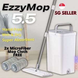 Mop set with Bucket EzzyMop 5.5 All New Ezzy Mop with Premium Micro Fiber Cleaning Cloth Use Wet and Dry Cleaning without wetting your hand