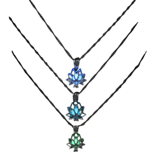 Elegant Lotuses Necklace Unique Glowing Necklace Pendant Necklace Alloy Texture Suitable for Evening Event and Dates