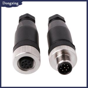 dongxing 1Pc M12 sensor connector 3 4 5 pin male female straight right angle plug