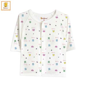 Áo sơ sinh Babiboo áo sơ sinh dài tay cài giữa chất viscose mềm mịn mát họa tiết đáng yêu BTK72