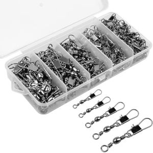 GONGL Xoay Chốt kết nối câu cá Độ bền cao Thép không gỉ Câu cá xoay Bền Nhẫn màu trơn Khớp Xoay Vòng bi câu cá Mồi câu cá chép