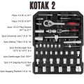 REAIM Tool Kit 187 PCS Tools Set Bengkel Dan Rumah Koper Set Bahan Kuat Alat Maintenance Toolbox. 