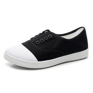 Fashionable and versatile womens cloth shoes spring and summer low-top canvas shoes for female students Korean style slip-ons
