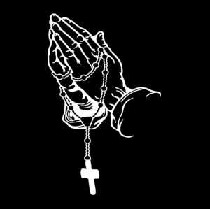 1PC Car Prayer Gesture Sticker God Jesus Christ Personalized Rosary Auto Styling Decal Decorate