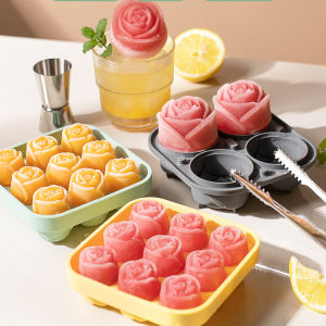 3D Rose Flower Ice Cube Mould Teddy Bear Ice Cube Mould Cake Mould Tray Silicone Ice Cream DIY Tool
