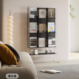 Display Cabinet Acrylic Shelf For Toys Display Rack Display Cabinet Toy Storage Showcase Shelf Light Luxury Acrylic Floor Reading Bookshelf