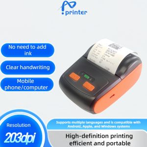printer thermal Bluetooth mini printer portabel 58mm printer alat print cetak struk dari hp mesin printer resi gratis 3 Gulung Kertas