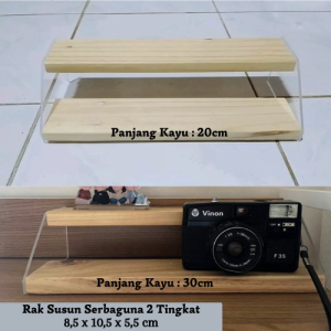 Rak parfum acrylic susun 2 storage organaizer Rak kosmetik penyimpanan skyincare