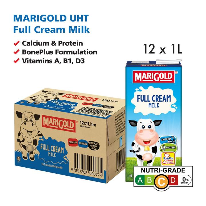 Marigold Full Cream UHT Milk (12 x 1L) Case Lazada Singapore