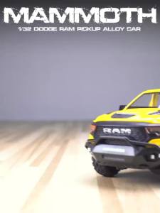 2026 1:32 Dodge RAM 1500 Pickup Truck Toy Car Miniature Diecast Off Road Vehicle Model Pull Back Sound Light Collection Gift Boy