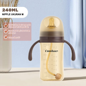 ComboerNano Silver Botol Susu Bahan Tritan 3 IN 1 Leher Lebar 240ml / 300ml untuk Bayi Anti Kolik