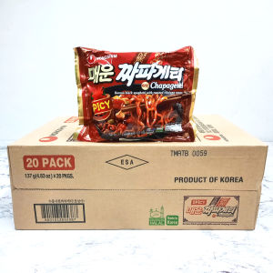 🍜พร้อมส่ง🍜ขายยกลัง 1ลัง 20ห่อ SPICY CHAPAGHETTI มาม่าเกาหลี จาจังเมียนเผ็ด บะหมี่ดำเกาหลี จาจังมยอน 짜파게티