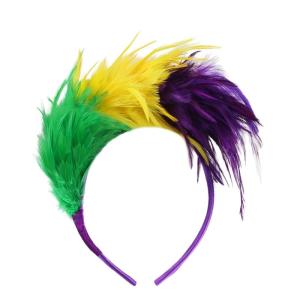 Mardi Gras Party Plume Hairband Carnivals Hairhoop Head Accessories For Dancing Event and Music Festival Gathering