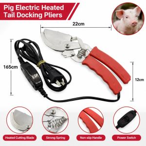Electric Heated Piglet Tail Docking Pliers Bloodless Cauterizing AntiLeakage For Pig Farm Livestock Breeding Tools