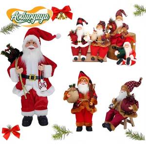 Aoduoyaya Christmas Santa Claus Wooden Christmas Ornament Kids Decor Merry Christmas Decorations Xma Gift