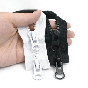 40/60/80cm 5# 8# Resin Zipper for Sewing Long Open-End Zippers with Single/Double Sliders Tent Coat Clothes Zip Repair Accessories