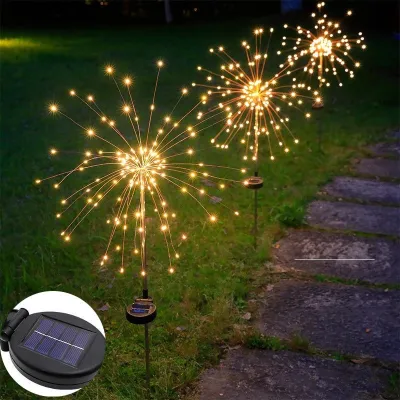 Đèn pháo hoa năng lượng mặt trời chống nước cho ngoài trời với 240 đèn LED nhiều màu sắc trang trí cho vườn cỏ hàng rào lối đi đón Giáng sinh và các dịp lễ.Đèn pháo hoa năng lượng mặt trời chống nước cho ngoài trời vớ