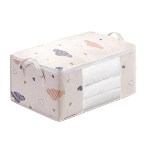 Multipurpose Foldable Organizer Bag For Home Textiles Clothing Zippered Blankets Pillows Holder with Reinforced Handle