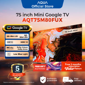 AQUA Elektronik TV AQT75M80FUX-4K Mini-HDR 10-Google TV - Dolby Vision & Atmos-Gaming 120Hz-RAM 2GB ROM 32GB-Low Blue Light
