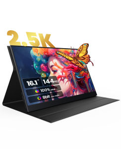 【Local Warehouse】ZSCMALL 16 Inch 2K IPS 144Hz Game Portable Monitor，100%sRGB  8bit 1200:1 USB-C HDMI Ultra-Slim Gaming Display Built-in Stand&Speakerswith Smart Cover for Laptop PC Mac Phone PS4/5 Switch Travel Monitors【Delivered Whinin 72 Hours】