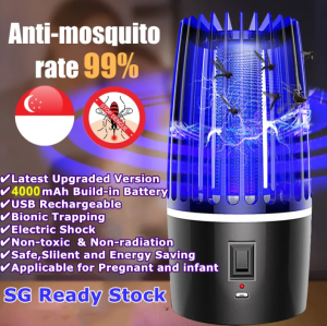 Effective Rechargeable Mosquito Killer Lamp 4000mAh/USB direct insert Powerful Trap Repellant Electric Home UV LED Mosquito Zapper Mosquitoes Killer Light Mosquito trap electric 3000V Kill 100% UV lamps are harmless to the human body