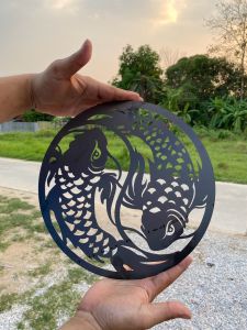 เหล็กฉลุลายปลาคาฟไม่ทำสี ขนาด 30 เซนติเมตร