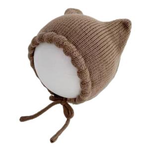 Hoạt hình cho bé Mũ đan màu trơn tai nóng lên cap hợp thời trang mùa đông Mũ trẻ em cho trẻ sơ sinh trẻ mới biết đi cho 5-18 tháng tuổi trẻ sơ sinh