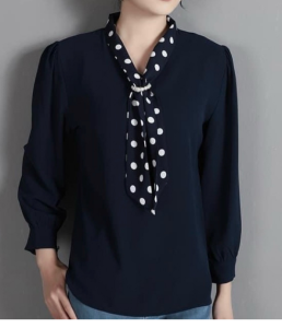 WE LOVE345 OFFICE BLOUSE WITH SCARP FIT to M to XL"