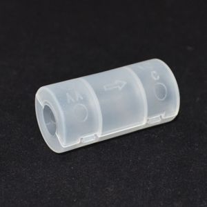 YONIT Practical 6pcs Storage Container AA To C Size Transparent Battery Shell Battery Switcher Battery Adapter Case Battery Conversion Box Battery Converter