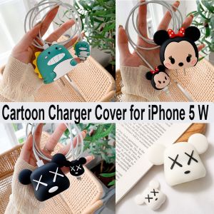 [Cchoice] IPhone 5W ตัวป้องกันที่ชาร์จการ์ตูนน่ารักนุ่มสายซิลิโคนสายป้องกันสายชาร์จสําหรับ iPhone 11 X XR XS Max 7 8 7Plus 8Plus