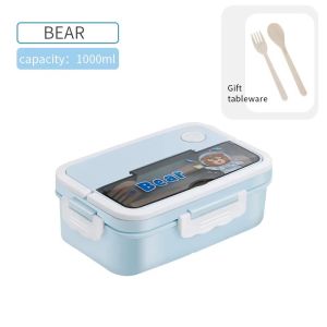 Kotak Makan Anak Karakter Kartun 3 Sekat 1000ML Lunch Box Handle Kotak Bekal Lucu