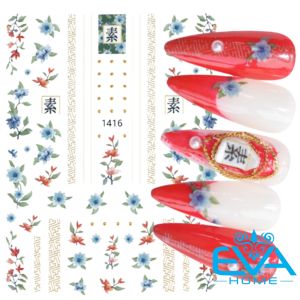 Sticker Dán Móng Tay 3D Dạng Decal Dán Chống Nước Hoạ Tiết Hoa Văn Phong Cách Cổ Trang Trung Hoa JO1416