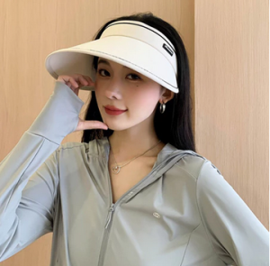 Topi Visor Fashion Lipat Besar Musim Panas Topi Pantai Outdoor Pelindung Panas Topi Golf UPF50+ Anti Uv Hat Summer Wanita