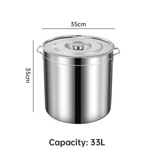 Nipiin Soup Bucket Stockpot Food Storage Large Capacity Stew Pot Dispensers Insulation Container with Lid