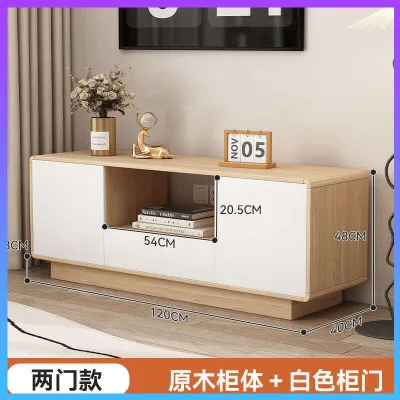 TV Cabinet Console New Solid Wood Rounded Corner Black TV Cabinet Small Living Room