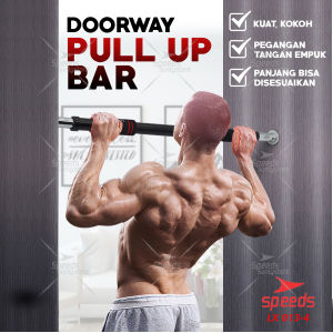SPEEDS Pull Up Bar Chin Up Bar Alat Fitness Rumahan Alat Pembentuk Otot Triceps Biceps Untuk GYM Rumahan 013-04