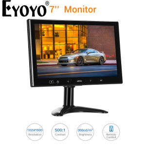 【In Stock】Eyoyo 7 Inch LCD Small Monitor 140°for Car Office Home Security HDMI VGA with Remote Control
