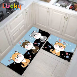 【Buy 1 Get 1 Free】2Pcs 40*120Cm+40*60Cm Trade Floor Mat Animal Printing Kitchen Carpet Absorbent Slip-resistant Door Mat Rug Modern Kitchen Carpet
