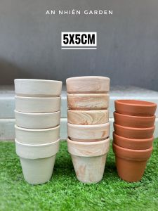 COMBO 5 Chậu Đất Nung Hình G đầy đủ Kích thước - Trồng Sen Đá - Xương Rồng- LỖI 1 ĐỔI 1