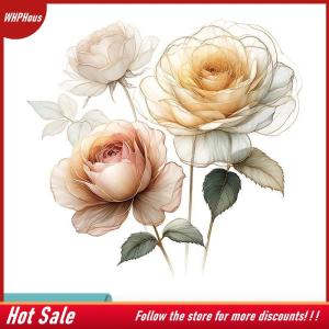 【COD】🔥🔥🔥 Watercolor Flower Toilet Sticker Vinyl Decal Removable Bright Wall Home Car Bathroom DIY Decorative Art