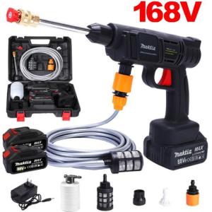 Makita Car Pressure Washer Heavy Duty Washer High Pressure 600 Times Supercharging Capacity 999999mah Large Water Volume Long Range High Power