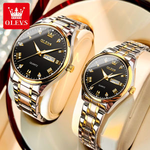 OLEVS Couple Watch Set Original Brand 2023 Sale Waterproof Fashion Stainless Steel Casual Imported Quartz Watch for Women /Man