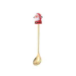 Thìa Nĩa Inox Vàng Đầu Silicon Ông Gìa Noel Cây Giang Sinh Qùa Tặng Độc Đáo.
