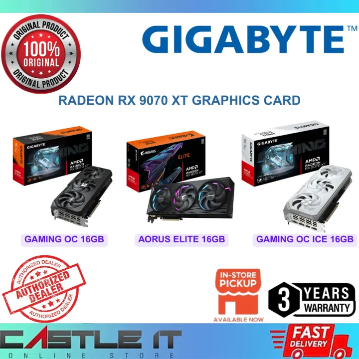 Gigabyte Radeon RX 9070 XT GAMING OC AORUS ELITE ICE 16GB GDDR6 Graphics Card