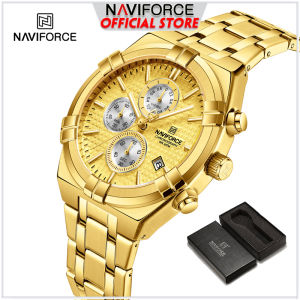 Đồng Hồ Naviforce cho nam giới chống nước mensale gốc thép không gỉ đồng hồ bấm giờ Mens Bộ quà tặng với hộp 8042